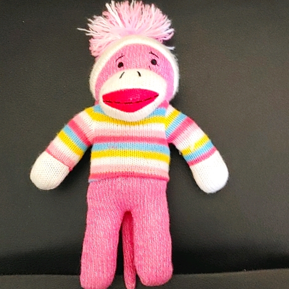 Official 11" Pink Sock Monkey Plush - Picture 4 of 4